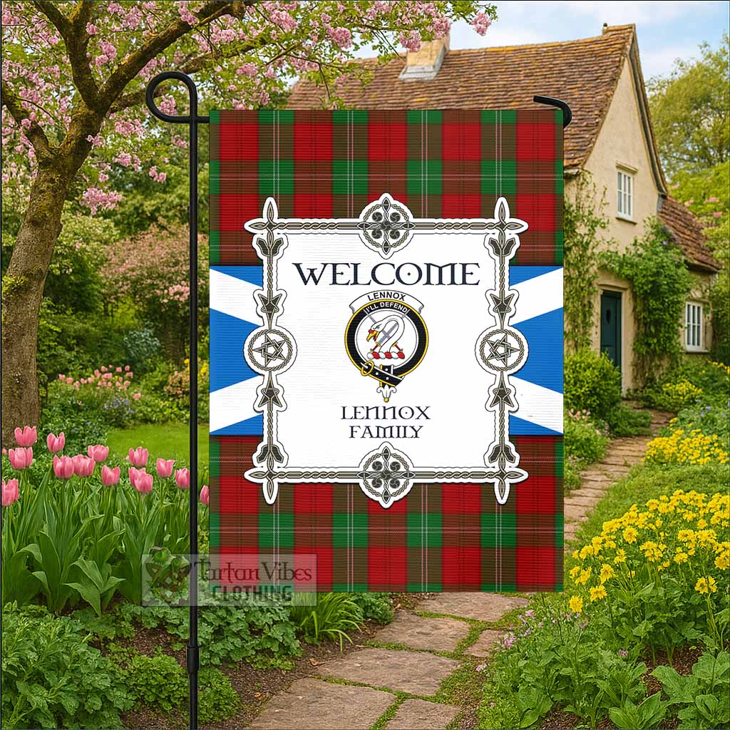 Lennox Family Crest Tartan Welcome Garden Flag Saltire Harmony Style - Tartan Vibes Clothing