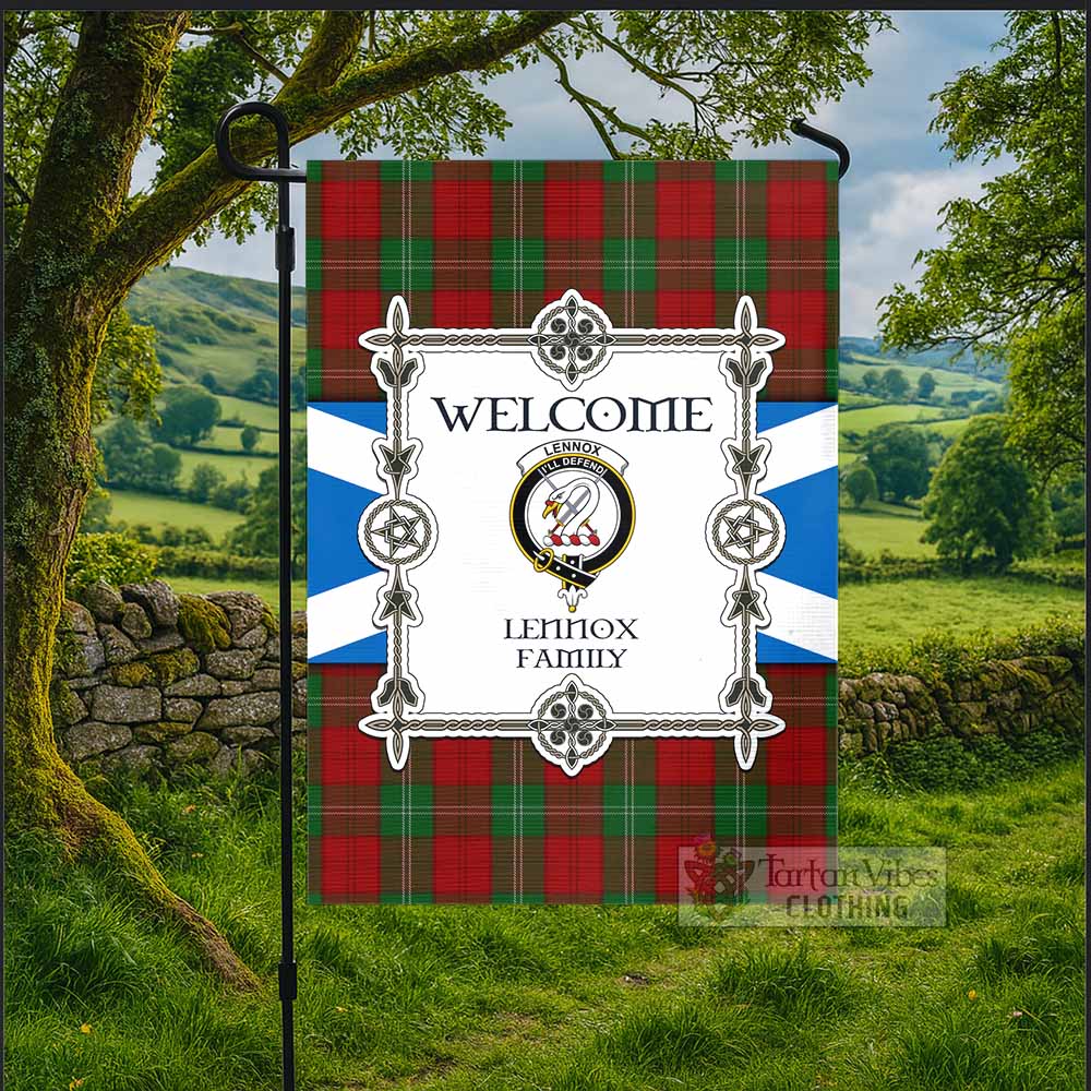 Lennox Family Crest Tartan Welcome Garden Flag Saltire Harmony Style - Tartan Vibes Clothing
