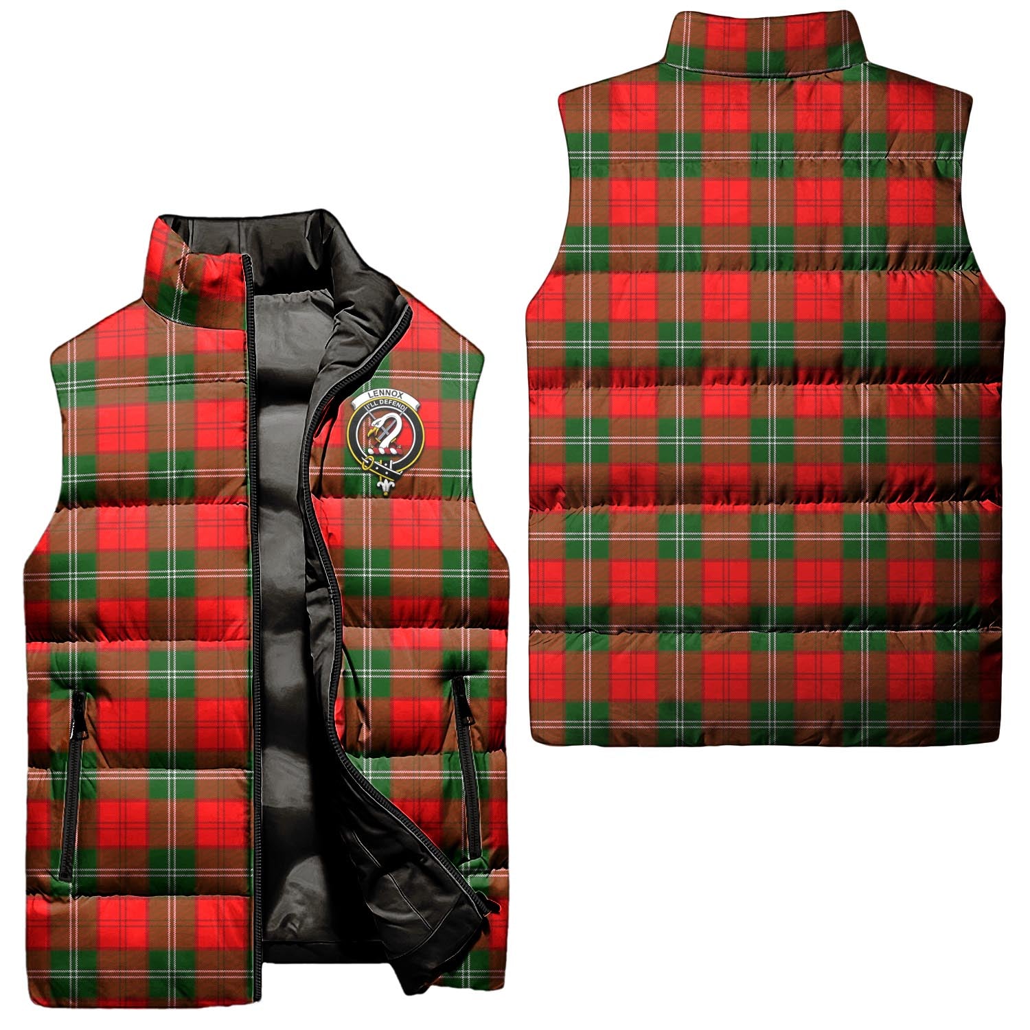 Lennox Modern Tartan Sleeveless Puffer Jacket with Family Crest Unisex - Tartanvibesclothing