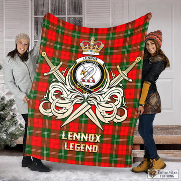 Lennox Modern Tartan Blanket with Clan Crest and the Golden Sword of Courageous Legacy
