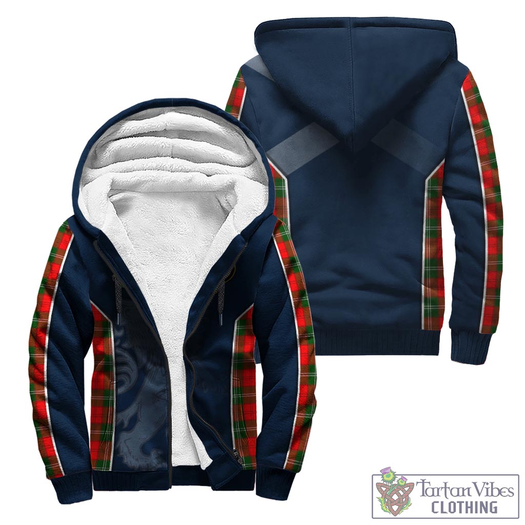 Tartan Vibes Clothing Lennox Modern Tartan Sherpa Hoodie with Family Crest and Lion Rampant Vibes Sport Style