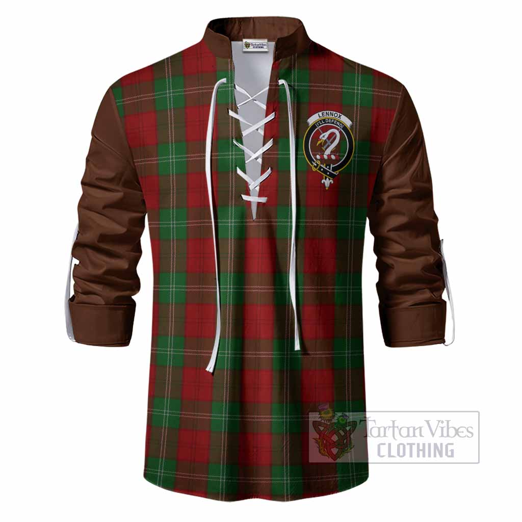 Lennox Tartan Accent Ghillie Shirt with Family Crest