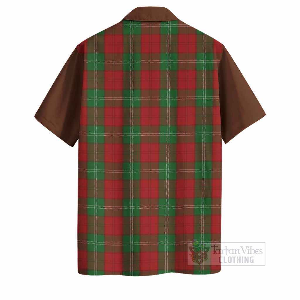 Lennox Tartan Accent Hawaiian Shirt with Family Crest