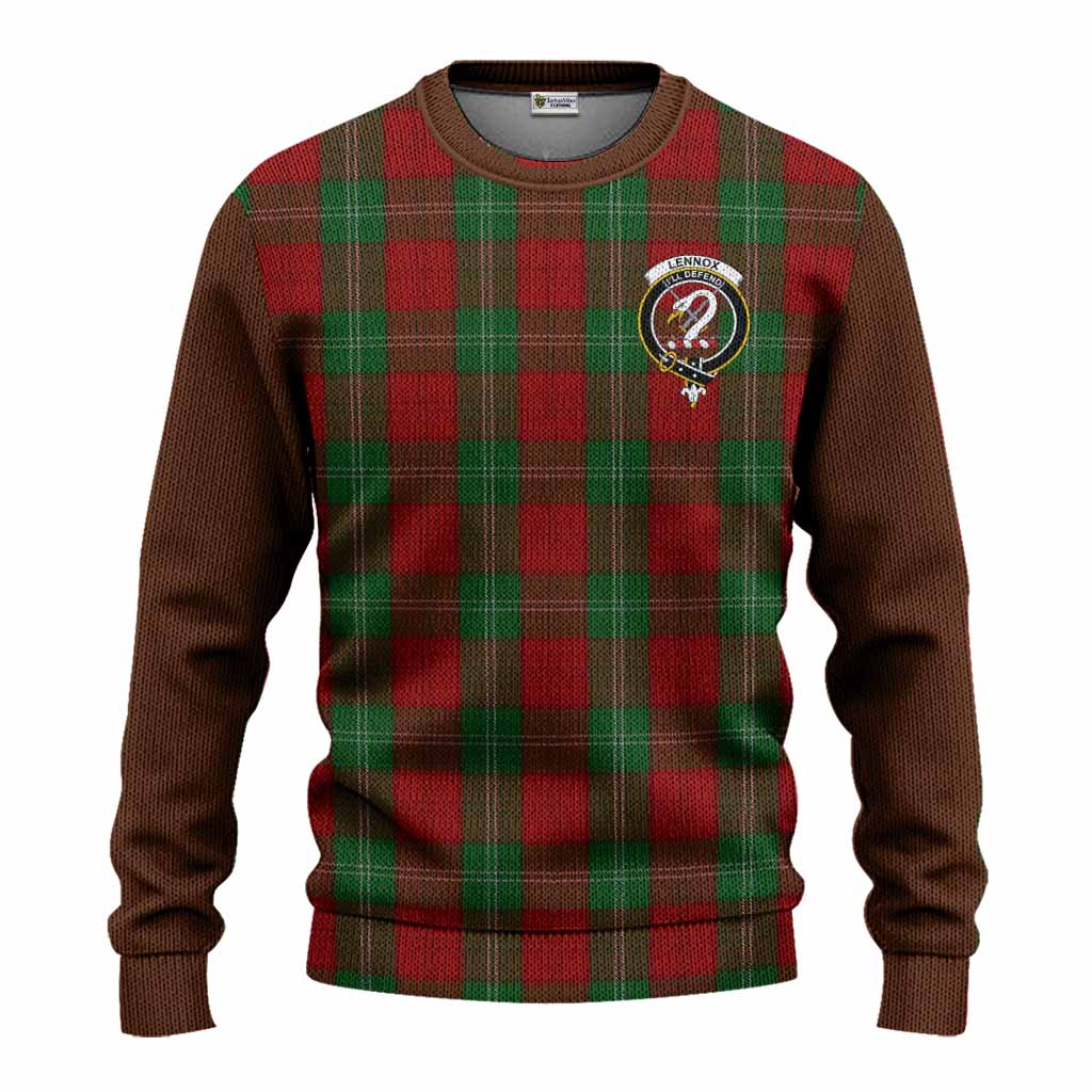 Lennox Tartan Accent Knitted Sweater with Family Crest