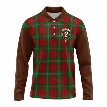 Lennox Tartan Accent Long Sleeve Polo Shirt with Family Crest