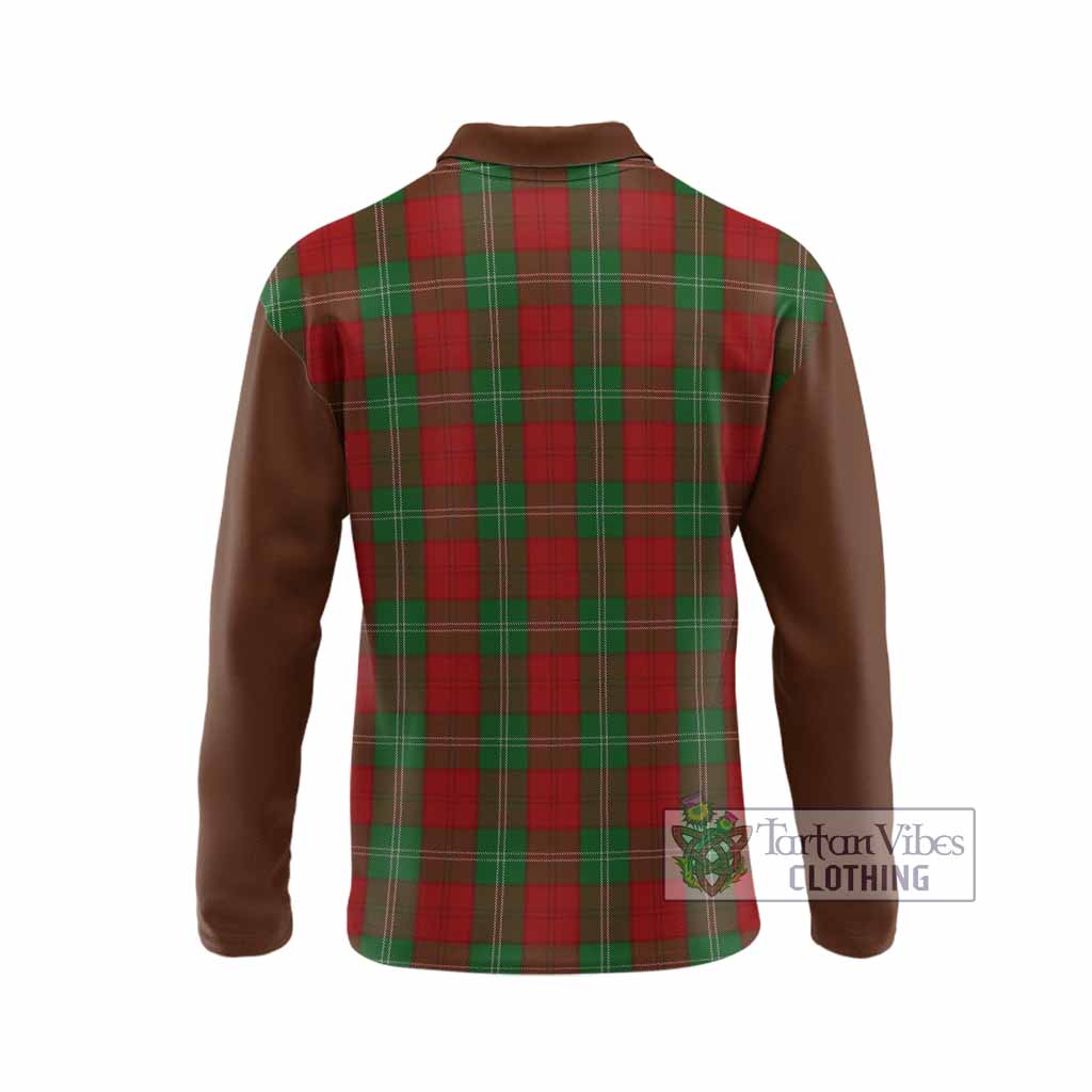 Lennox Tartan Accent Long Sleeve Polo Shirt with Family Crest