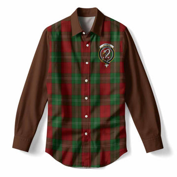 Lennox Tartan Accent Women Casual Shirt with Family Crest
