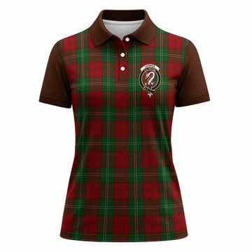 Lennox Tartan Accent Women Polo Shirt with Family Crest