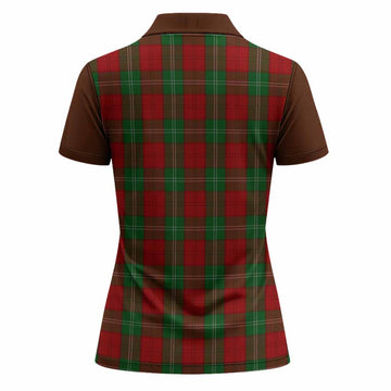 Lennox Tartan Accent Women Polo Shirt with Family Crest