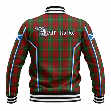 Lennox Tartan Crest Baseball Jacket Scotland Coat of Arm Flag Style