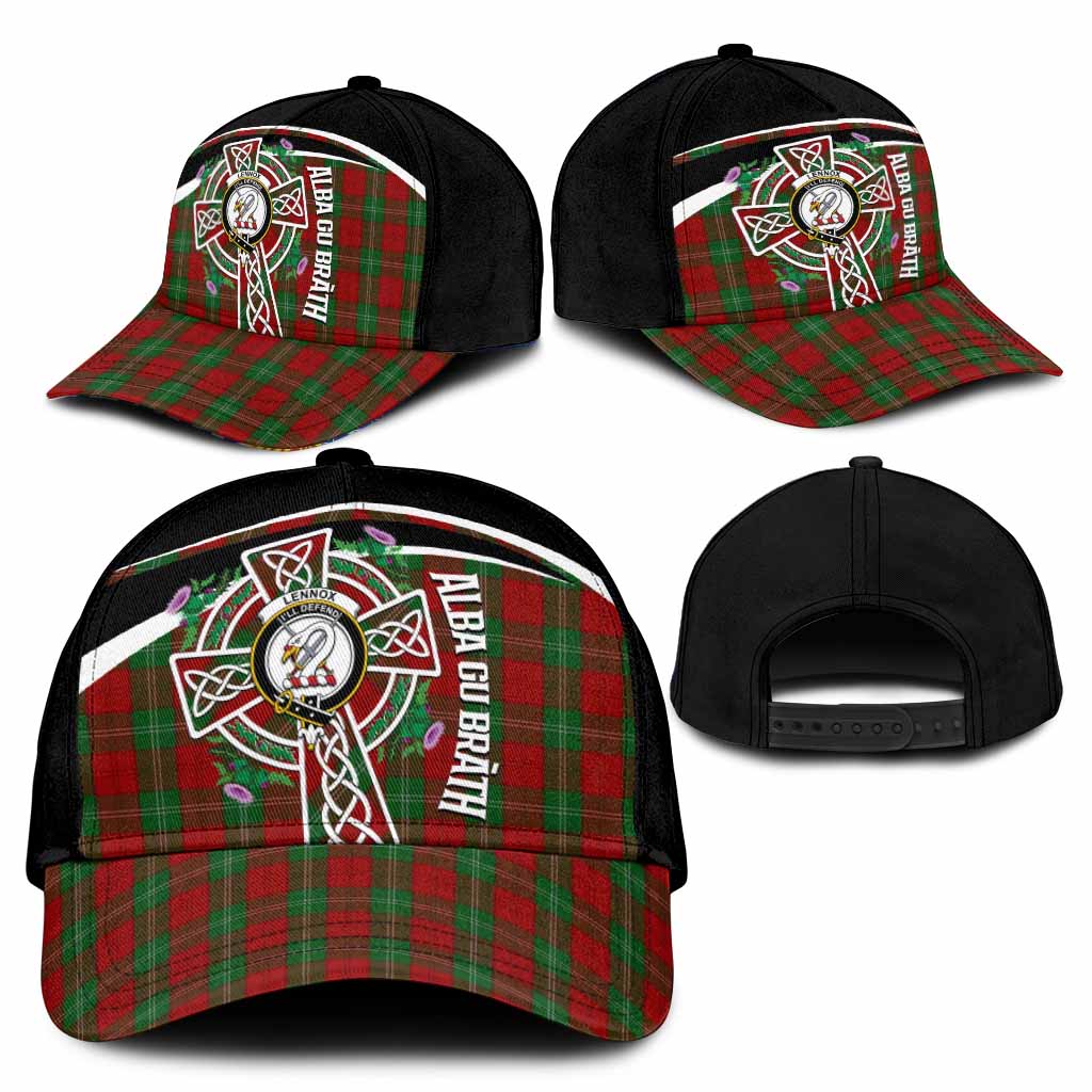 Lennox Tartan Crest Classic Cap Scottish Thistle Celtic Cross Alba Gu Brath
