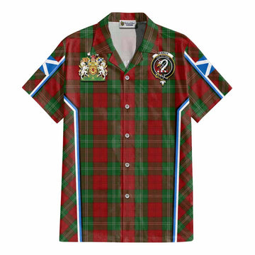Lennox Tartan Crest Cotton Hawaiian Shirt Scotland Coat of Arm Flag Style - Tartan Vibes Clothing