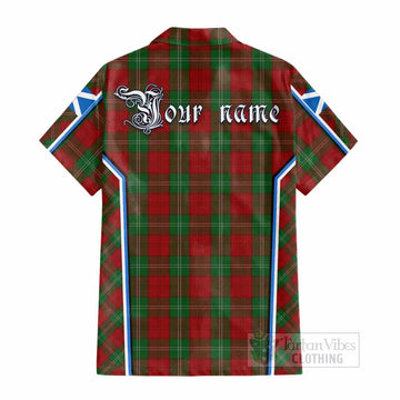 Lennox Tartan Crest Cotton Hawaiian Shirt Scotland Coat of Arm Flag Style - Tartan Vibes Clothing