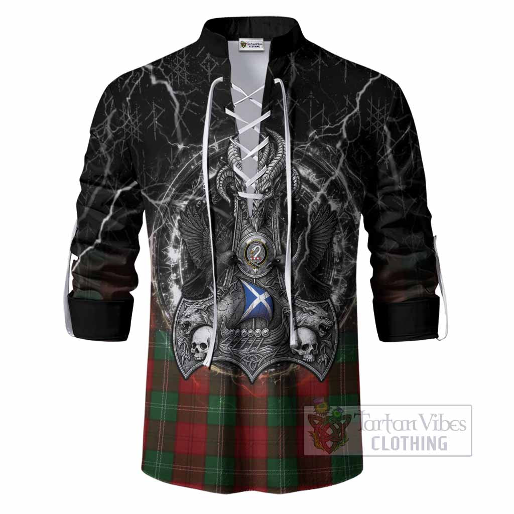 Lennox Tartan Crest Ghillie Shirt Celtic Odin's Raven Legacy