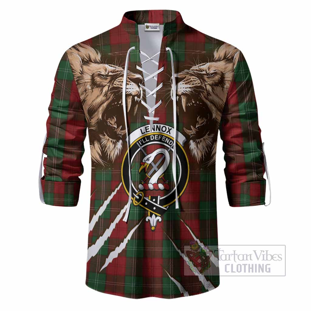 Lennox Tartan Crest Ghillie Shirt Ferocious Lion Style