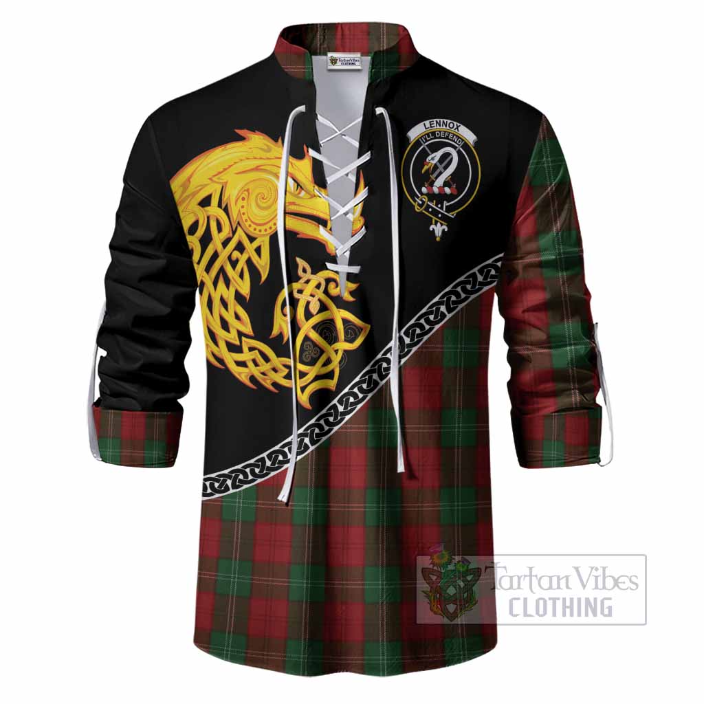 Lennox Tartan Crest Ghillie Shirt Legendary Dragon Knot Half Style