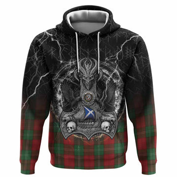 Lennox Tartan Crest Hoodie Celtic Odin's Raven Legacy