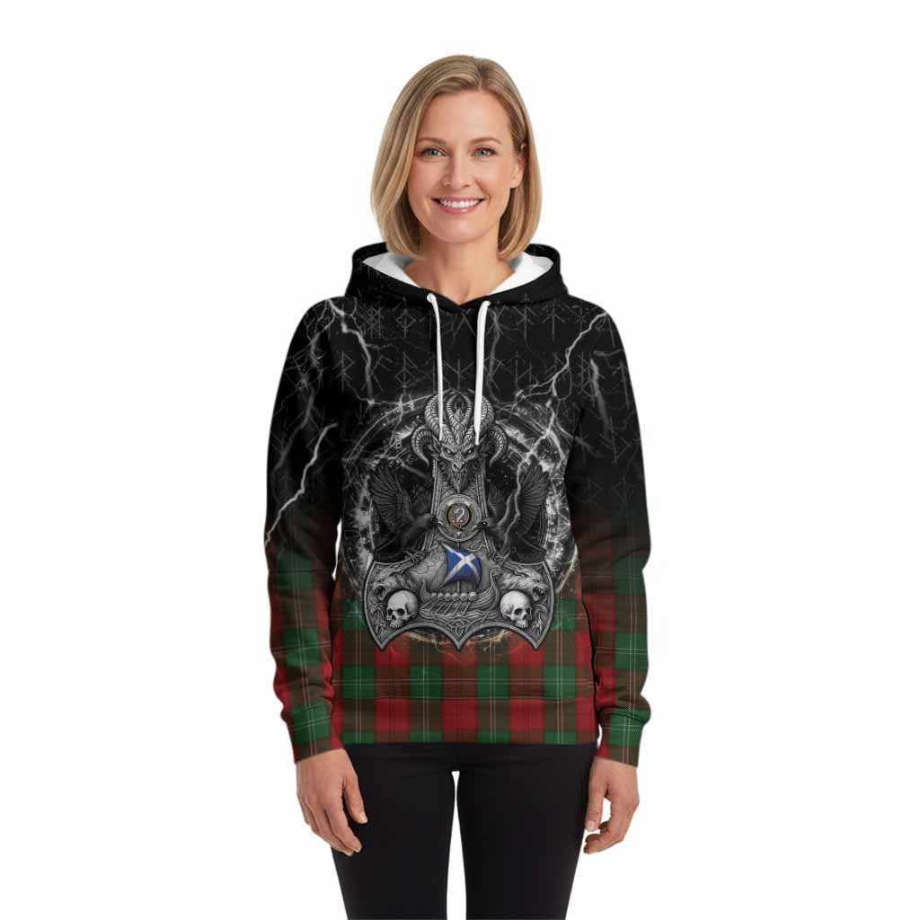 Lennox Tartan Crest Hoodie Celtic Odin's Raven Legacy