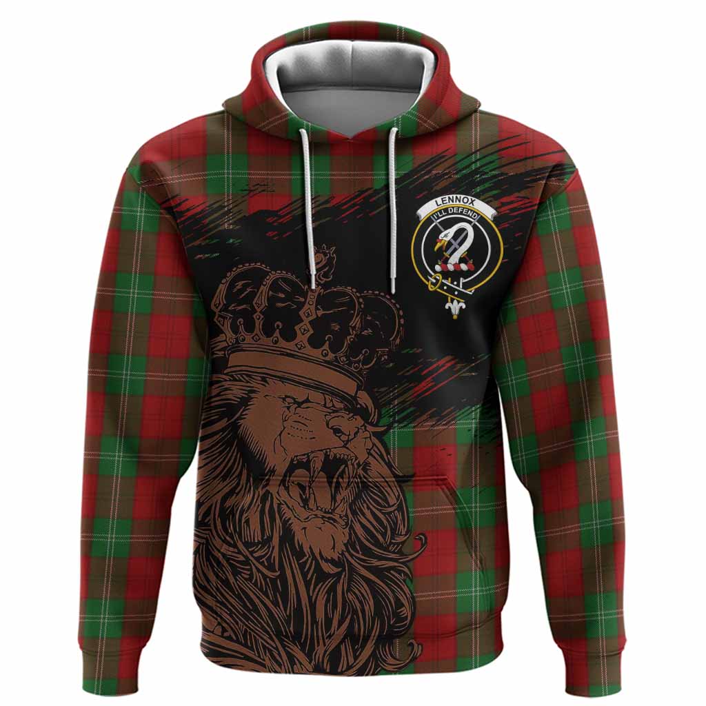 Lennox Tartan Crest Hoodie Crowned Lion Heritage Style