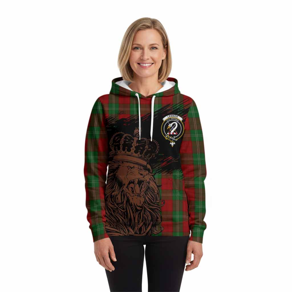 Lennox Tartan Crest Hoodie Crowned Lion Heritage Style