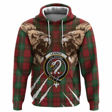 Lennox Tartan Crest Hoodie Ferocious Lion Style