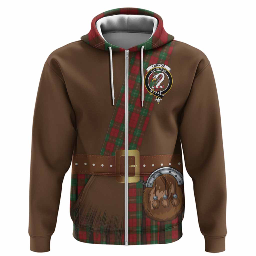 Lennox Tartan Crest Hoodie Kilt Costume Style