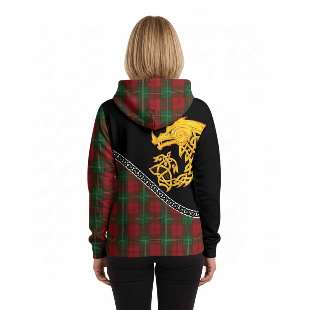 Lennox Tartan Crest Hoodie Legendary Dragon Knot Half Style