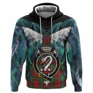 Lennox Tartan Crest Hoodie New Zealand Maori Korowai Cloak