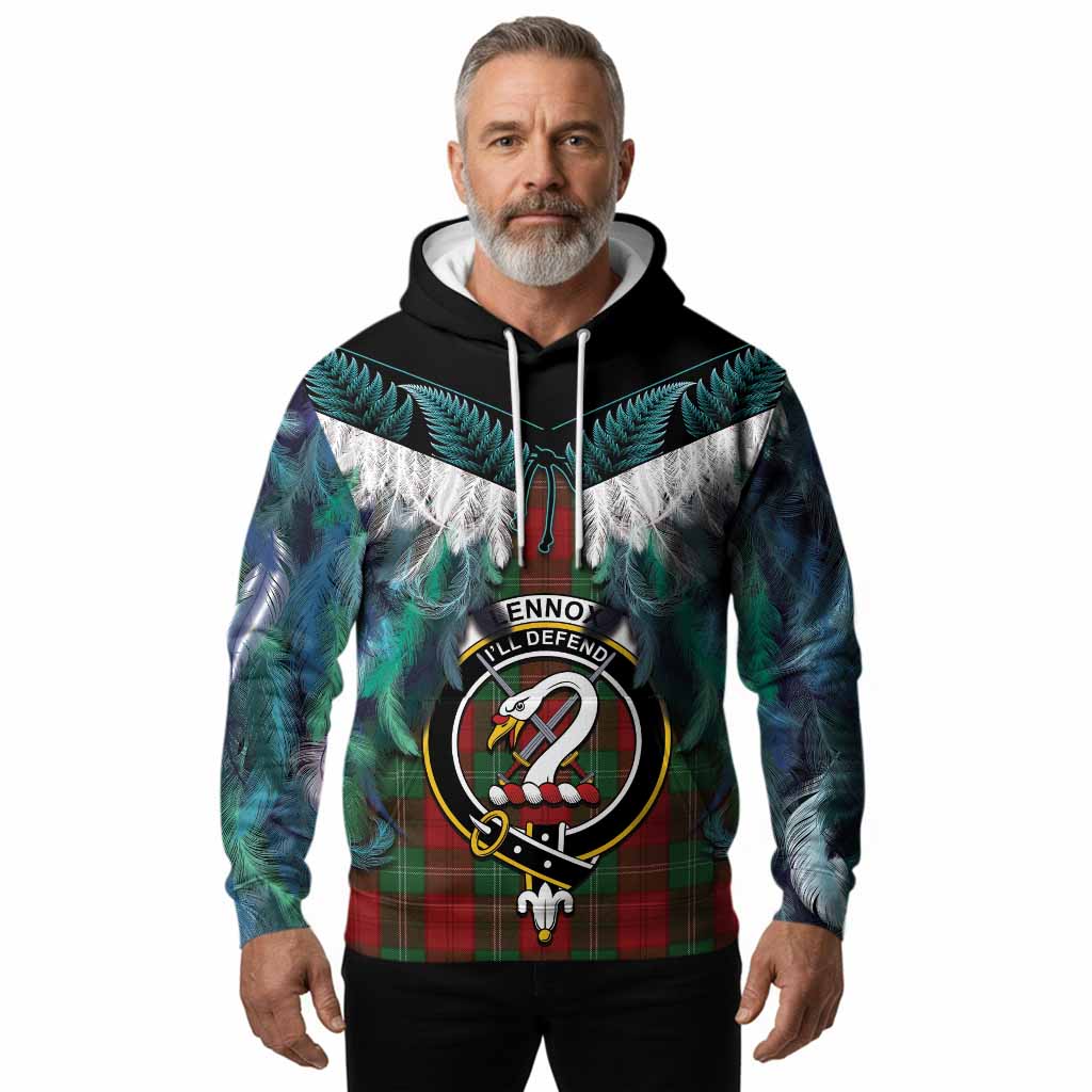 Lennox Tartan Crest Hoodie New Zealand Maori Korowai Cloak