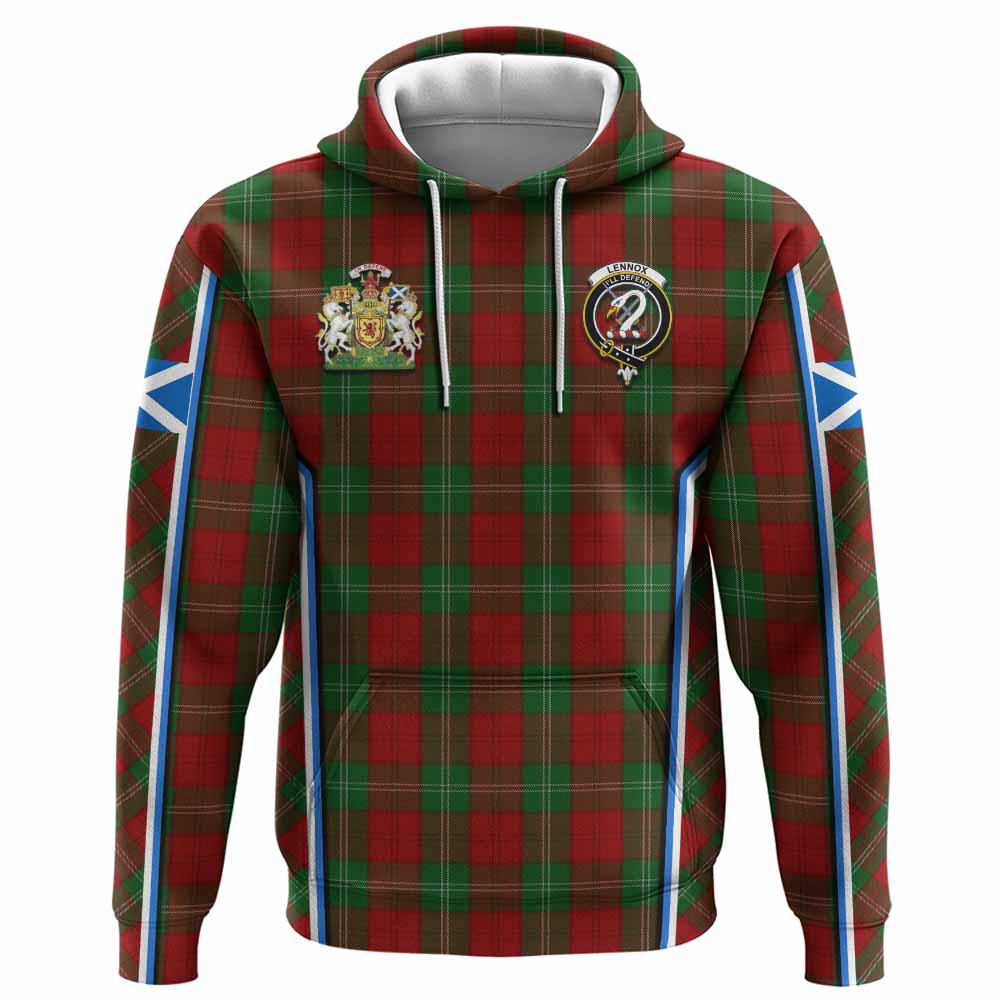 Lennox Tartan Crest Hoodie Scotland Coat of Arm Flag Style - Tartan Vibes Clothing