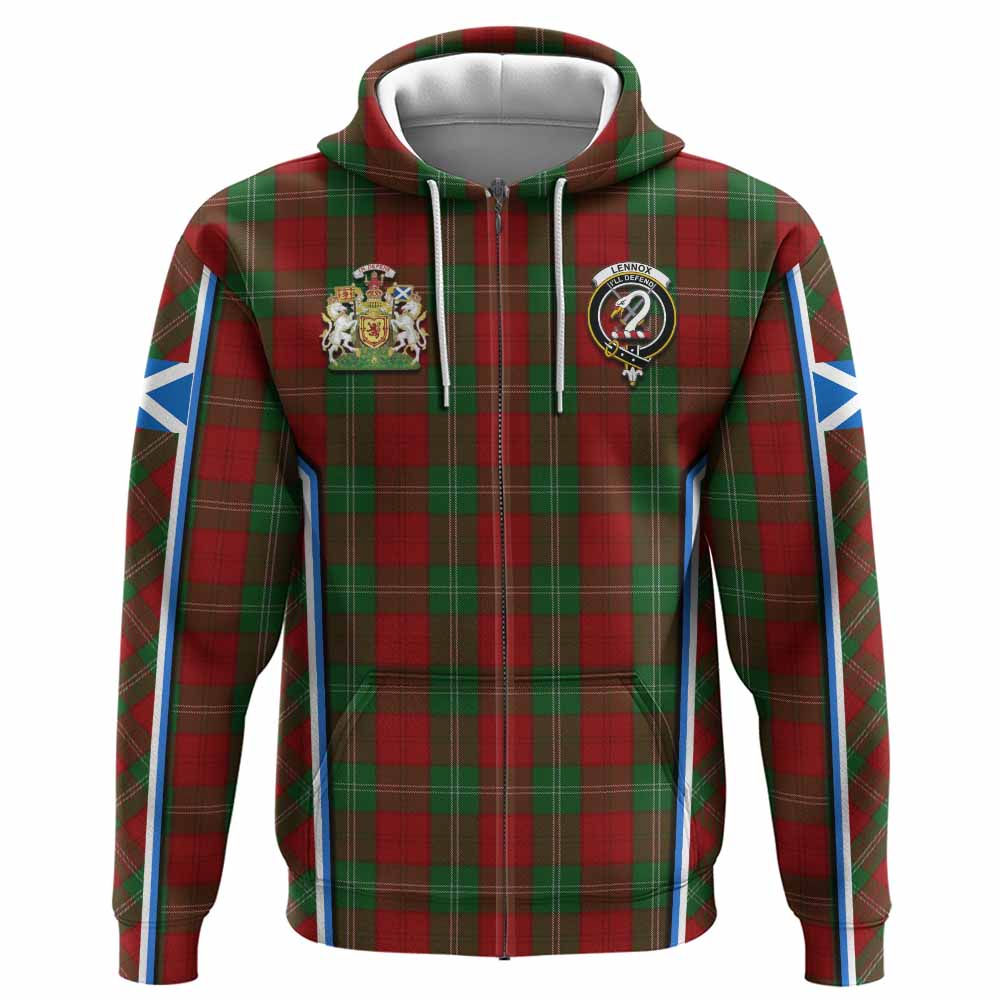 Lennox Tartan Crest Hoodie Scotland Coat of Arm Flag Style - Tartan Vibes Clothing