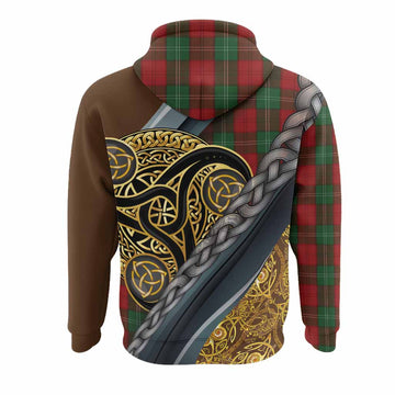 Lennox Tartan Crest Hoodie Scottish Triskele Celtic