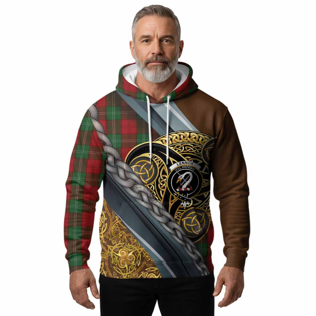 Lennox Tartan Crest Hoodie Scottish Triskele Celtic
