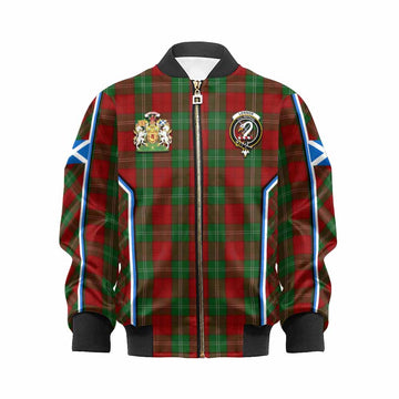 Lennox Tartan Crest Kid Bomber Jacket Scotland Coat of Arm Flag Style