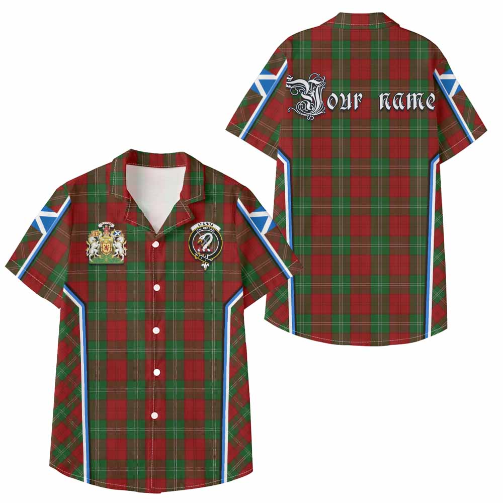 Lennox Tartan Crest Kid Hawaiian Shirt Scotland Coat of Arm Flag Style - Tartan Vibes Clothing