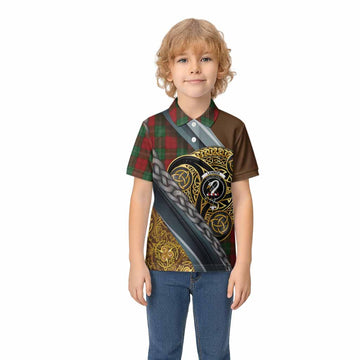 Lennox Tartan Crest Kid Polo Shirt Scottish Triskele Celtic
