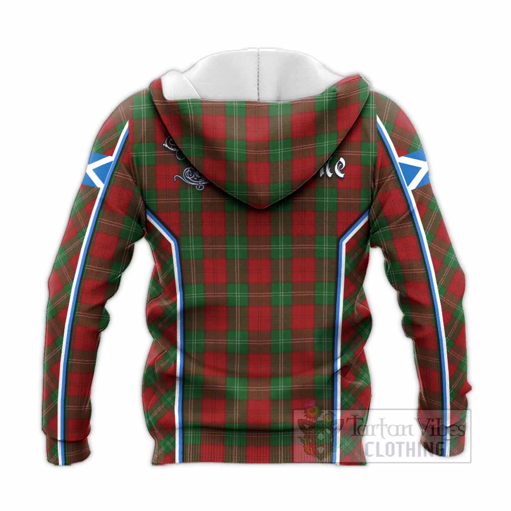 Lennox Tartan Crest Knitted Hoodie Scotland Coat of Arm Flag Style - Tartan Vibes Clothing