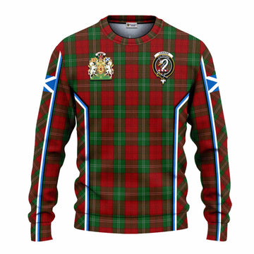 Lennox Tartan Crest Knitted Sweater Scotland Coat of Arm Flag Style