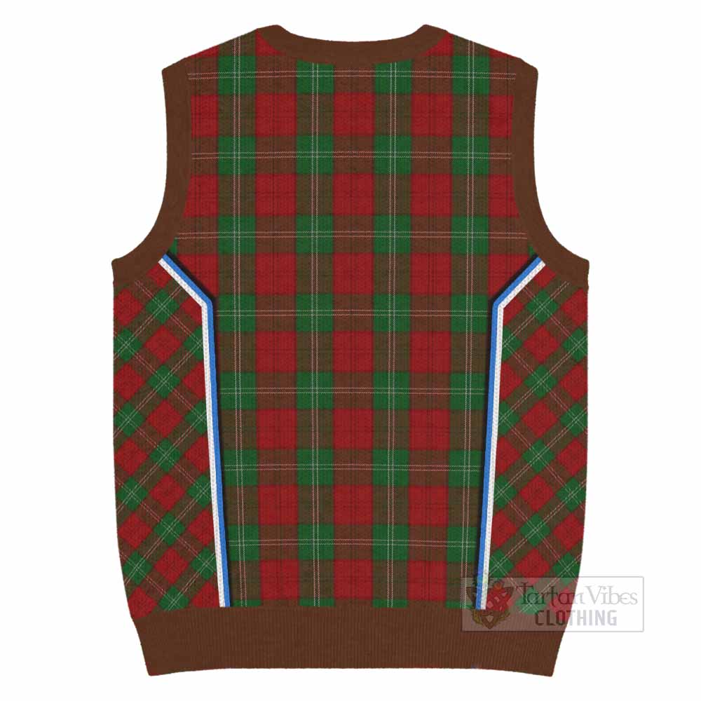 Lennox Tartan Crest Knitted V-Neck Vest Scotland Coat of Arm Flag Style - Tartan Vibes Clothing
