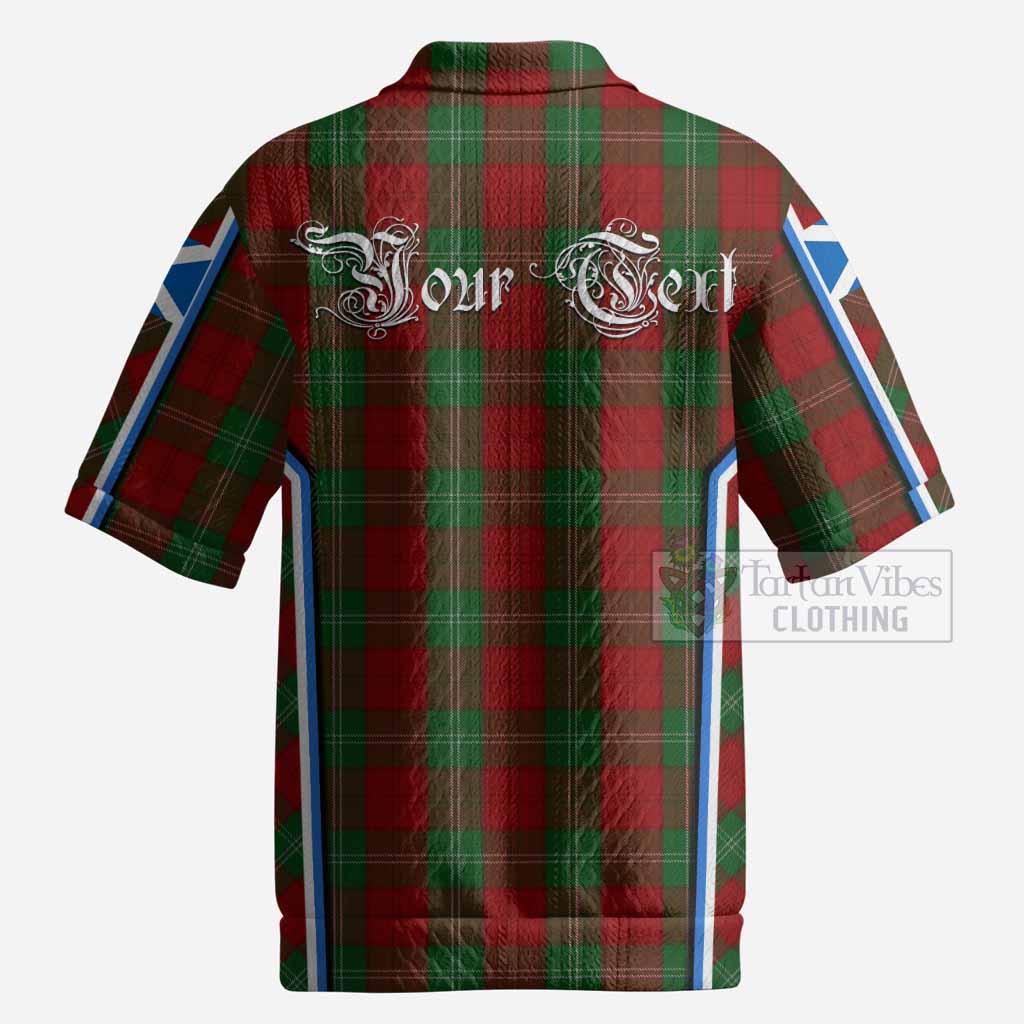 Lennox Tartan Crest Men’s Polo Sweater Top Scotland Coat of Arm Flag Style