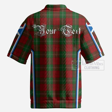 Lennox Tartan Crest Men’s Polo Sweater Top Scotland Coat of Arm Flag Style