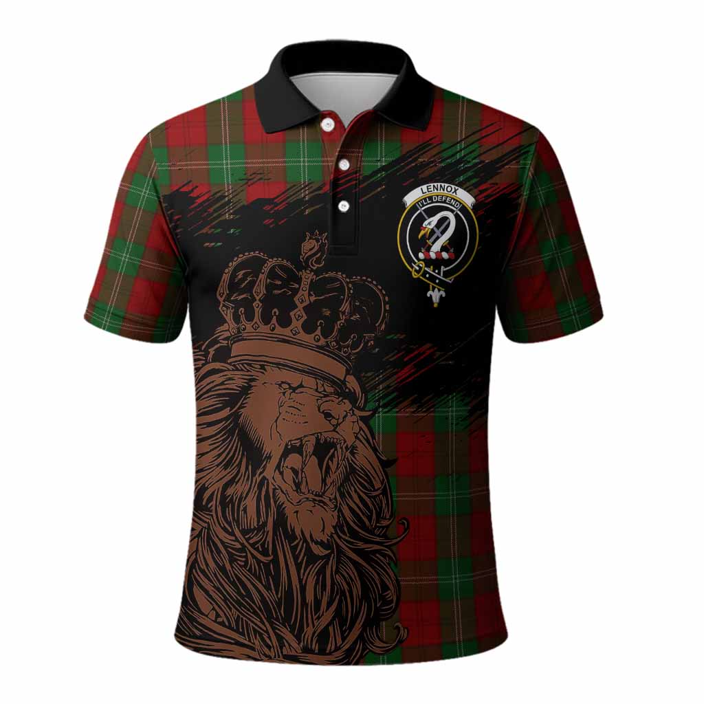 Lennox Tartan Crest Polo Shirt Crowned Lion Heritage Style