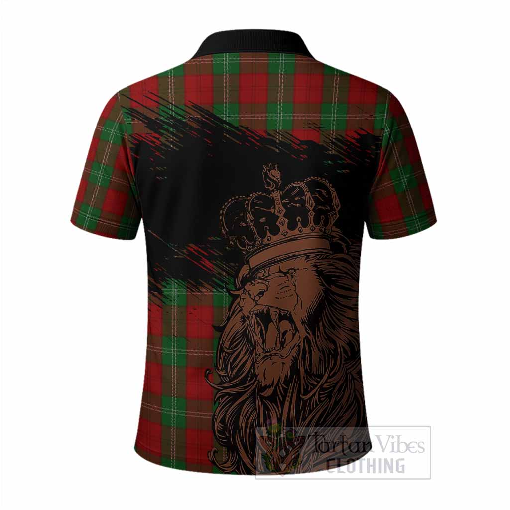 Lennox Tartan Crest Polo Shirt Crowned Lion Heritage Style