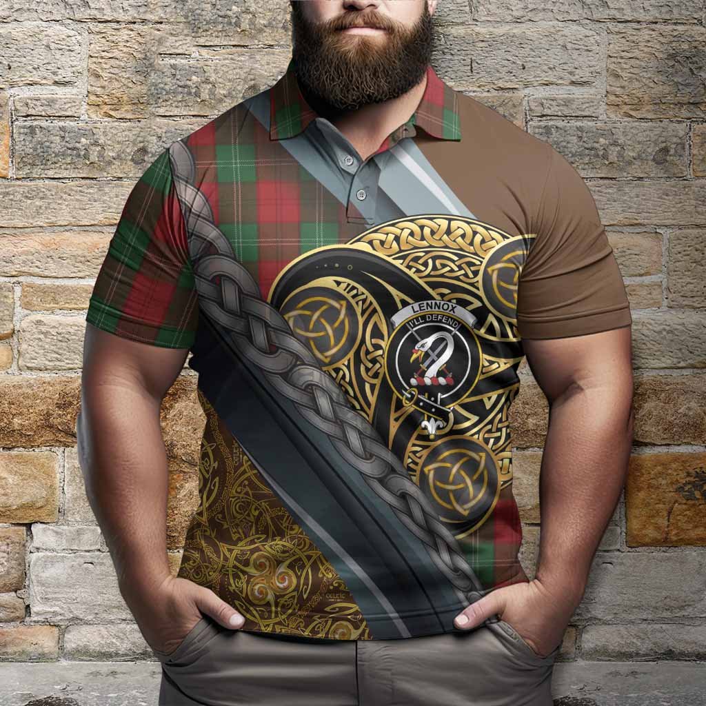 Lennox Tartan Crest Polo Shirt Scottish Triskele Celtic