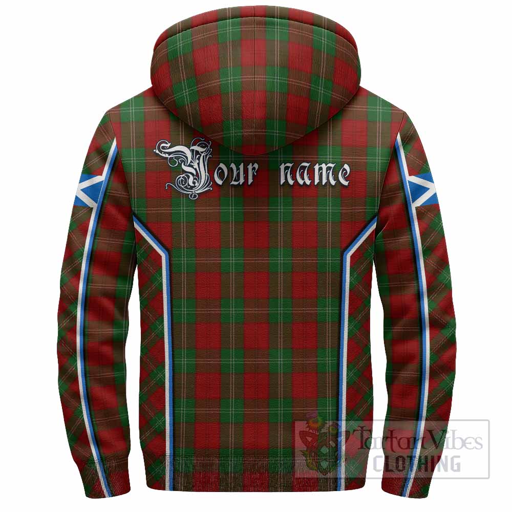 Lennox Tartan Crest Sherpa Hoodie Scotland Coat of Arm Flag Style - Tartan Vibes Clothing