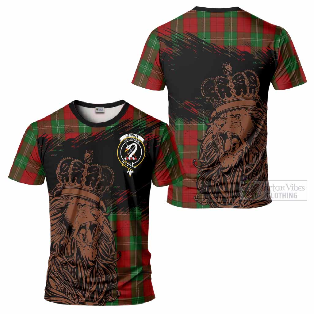 Lennox Tartan Crest T-Shirt Crowned Lion Heritage Style