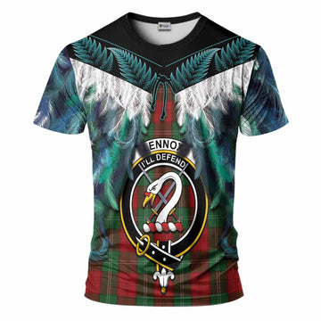 Lennox Tartan Crest T-Shirt New Zealand Maori Korowai Cloak