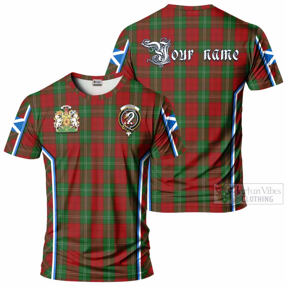 Lennox Tartan Crest T-shirt Scotland Coat of Arm Flag Style - Tartan Vibes Clothing