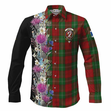 Lennox Tartan Crest Thistle Floral Long Sleeve Button Shirts