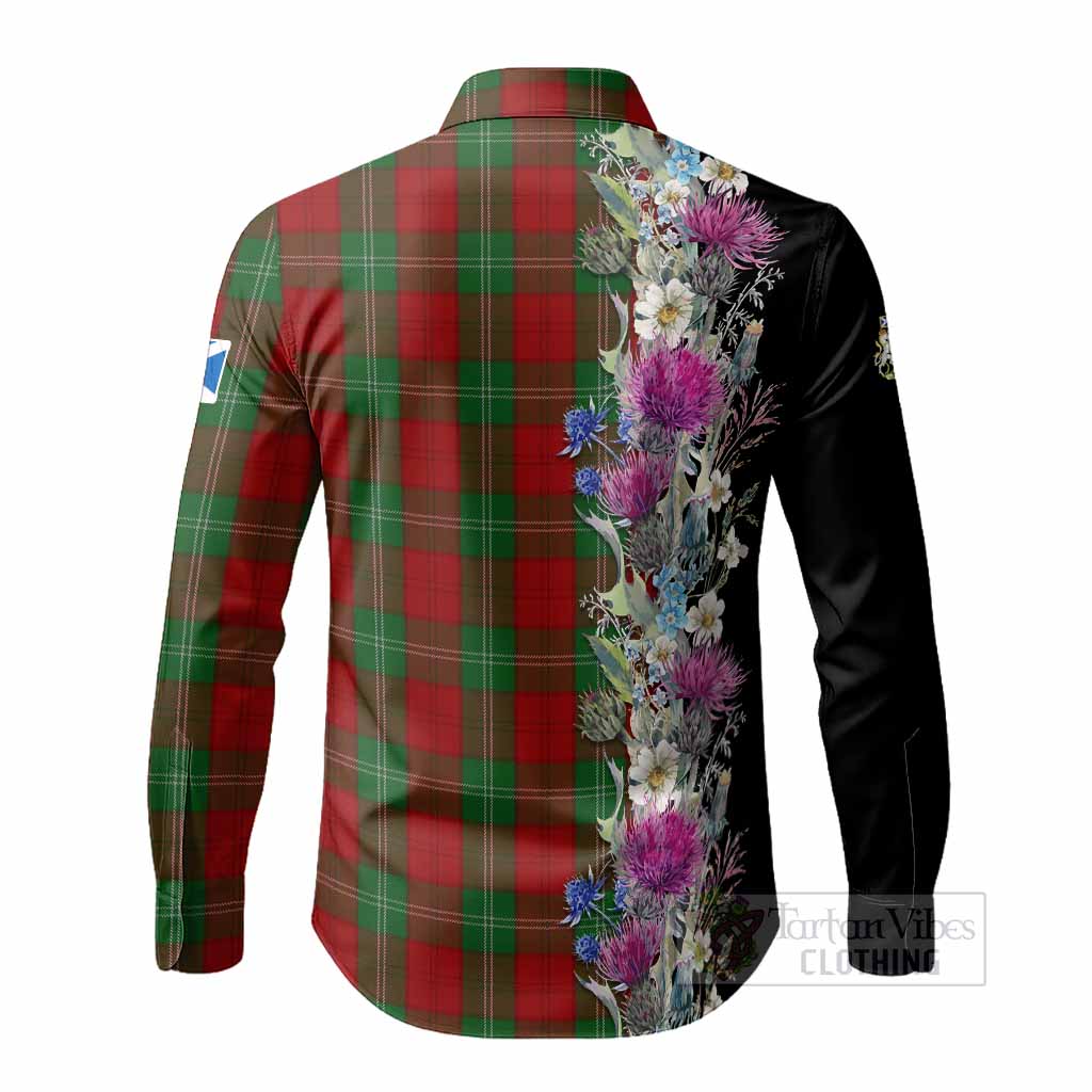 Lennox Tartan Crest Thistle Floral Long Sleeve Button Shirts